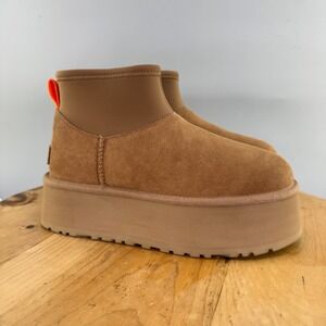 UGG Classic Mini Dipper Womens Size 7 Platform Boots Chestnut Brown 1168170‎ NEW